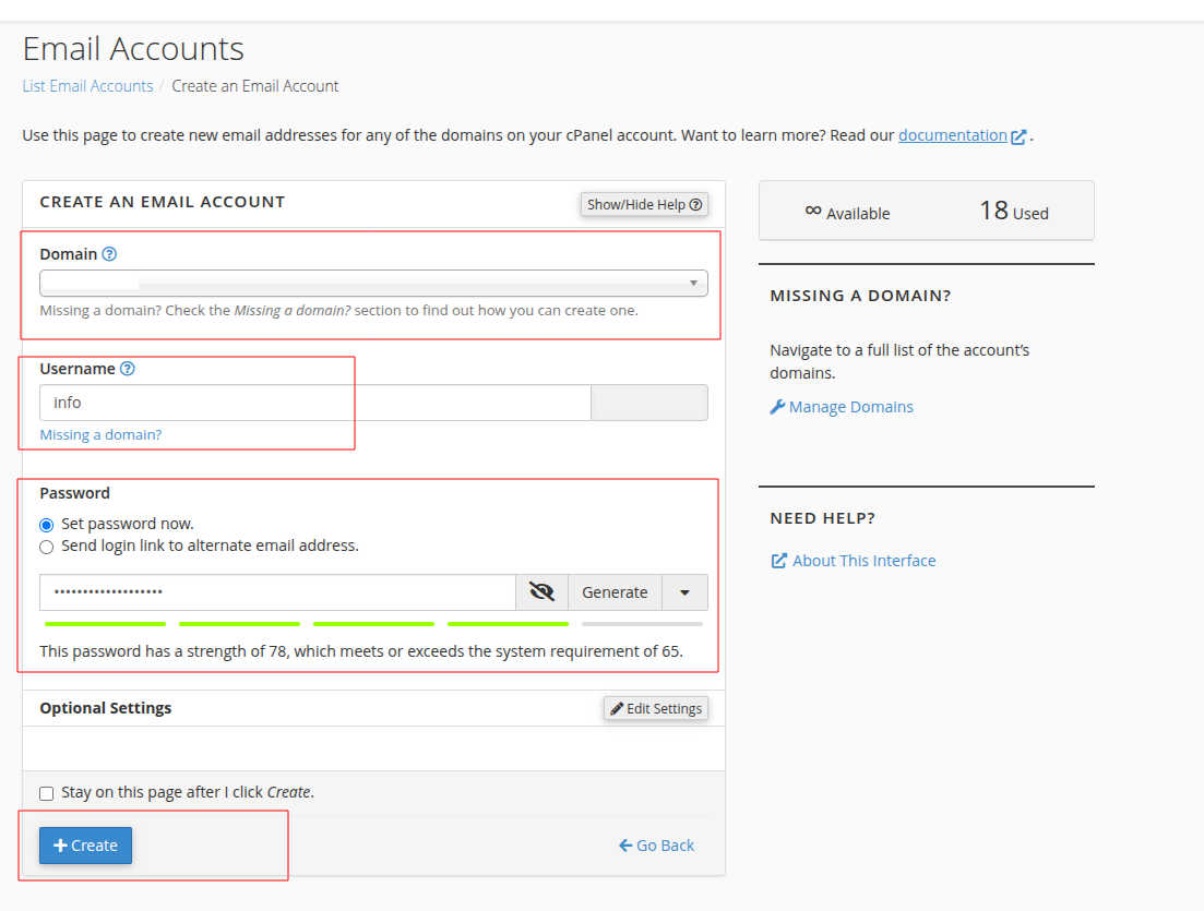 Host Asia cpnel email edit details