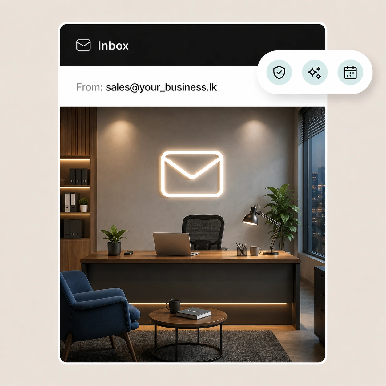 Graphic of a professional business email interface