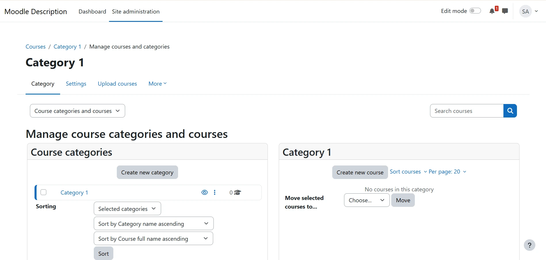 Moodle Course Portal Layout